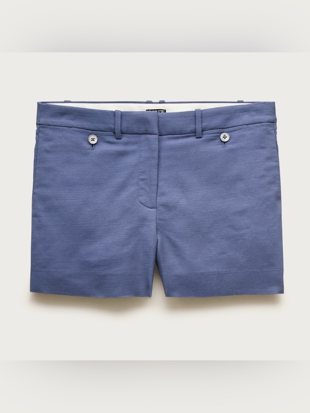 J.Crew 4” Linen Gramercy Shorts w/buttons,NWT,Classic Blue Tailored Short